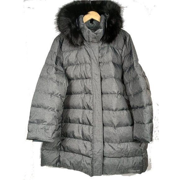 Land's End Women's 600 Down Winter Coat in Grey Heather w/ Hood 3X PETITE Plus - Picture 5 of 11